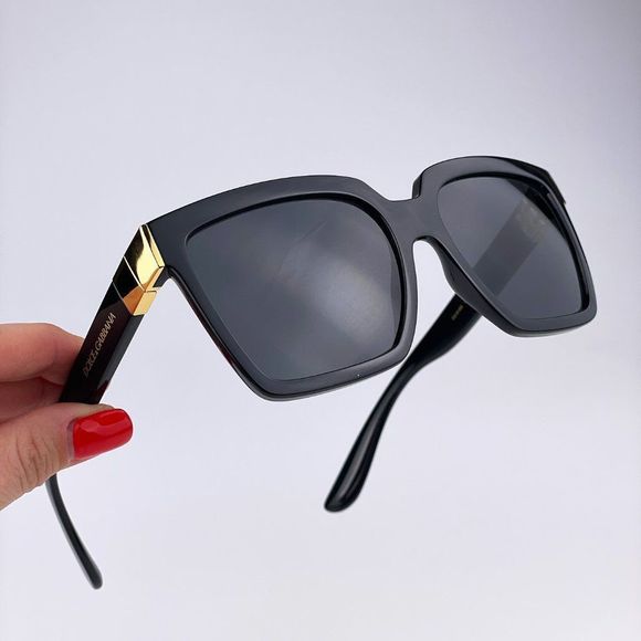 D&G DG6165  501/87 Sunglasses Black Gray Square Women - Picture 1 of 12